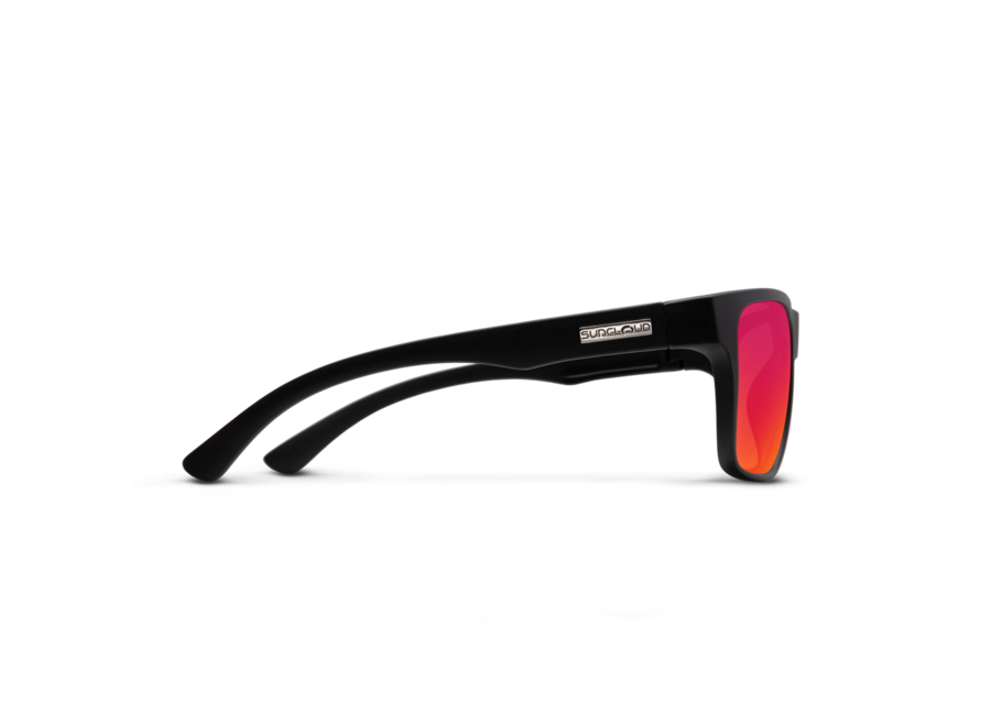 Suncloud Rambler Matte Black Polarized Red Mirror Sunglasses