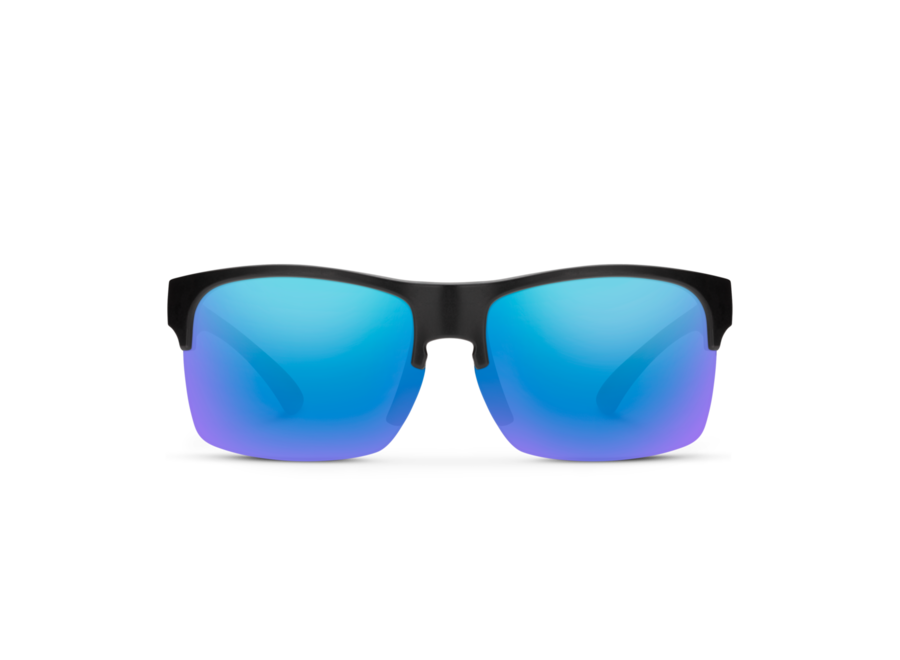 Suncloud Rambler Lite Matte Black Polarized Blue Mirror Sunglasses