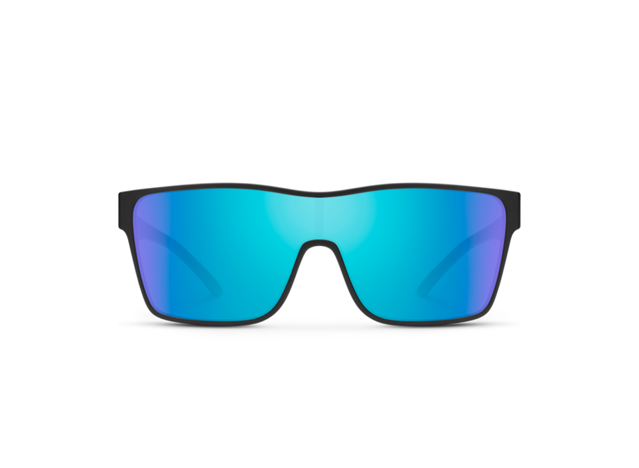Suncloud Biff Matte Black Polarized Blue Mirror Sunglasses