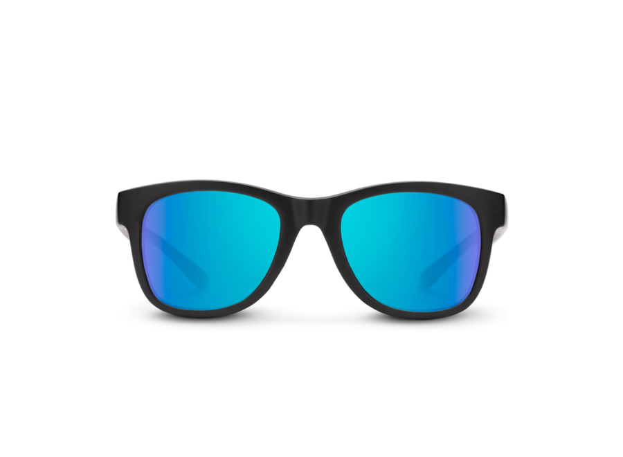 Suncloud Leeway Matte Black Polarized Blue Mirror Sunglasses