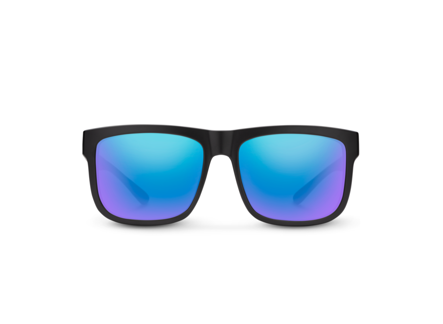 Suncloud Quiver Matte Black Polarized Blue Mirror Sunglasses