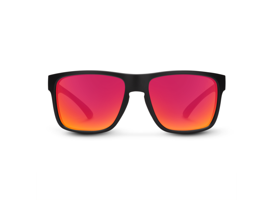Suncloud Rambler Matte Black Polarized Red Mirror Sunglasses