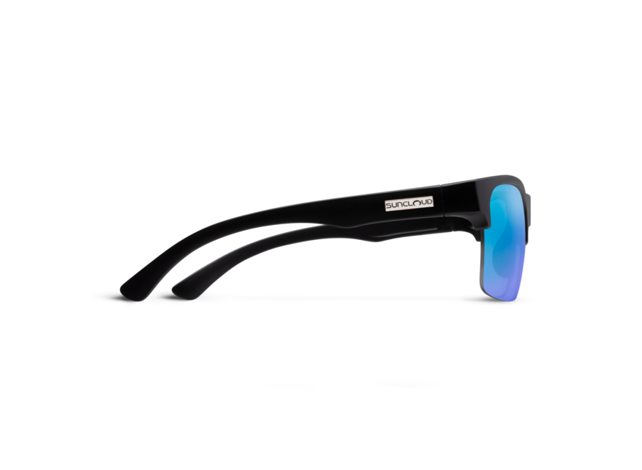 Suncloud Rambler Lite Matte Black Polarized Blue Mirror Sunglasses