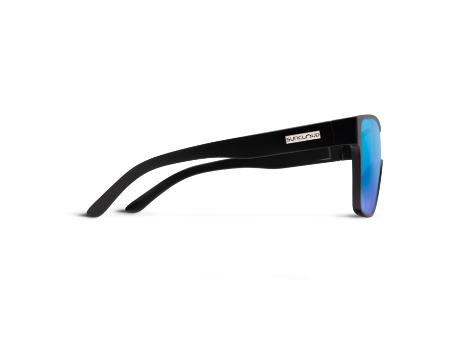 Suncloud Biff Matte Black Polarized Blue Mirror Sunglasses