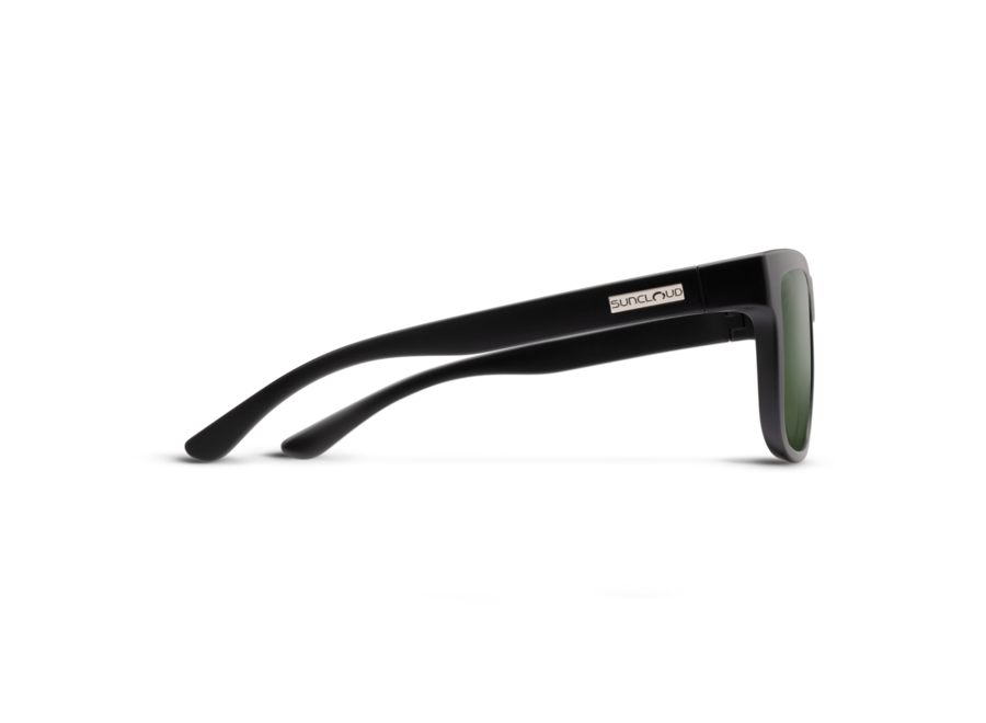 Suncloud Quiver Matte Black Frame Polarized Gray Green Lens Sunglasses