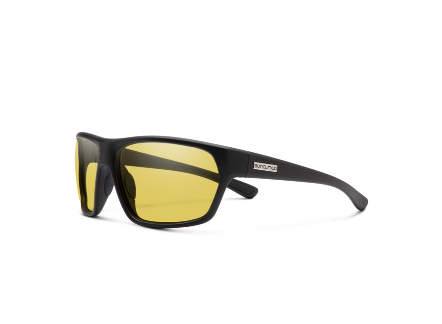 Suncloud Boone Matte Black Polarized Low Light Yellow Sunglasses
