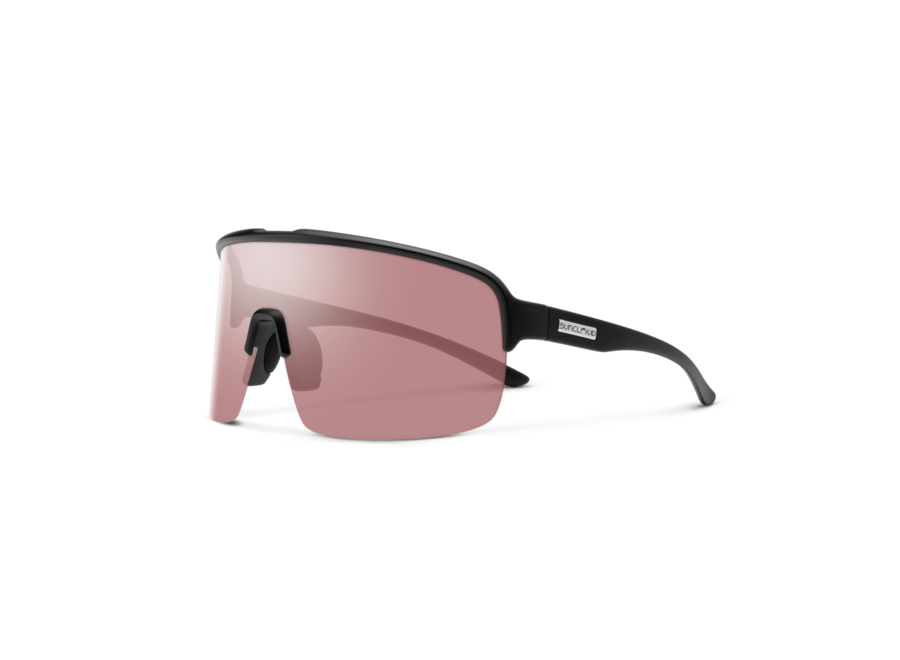 Suncloud Amplify Matte Black Polarized Low Light Rose Sunglasses