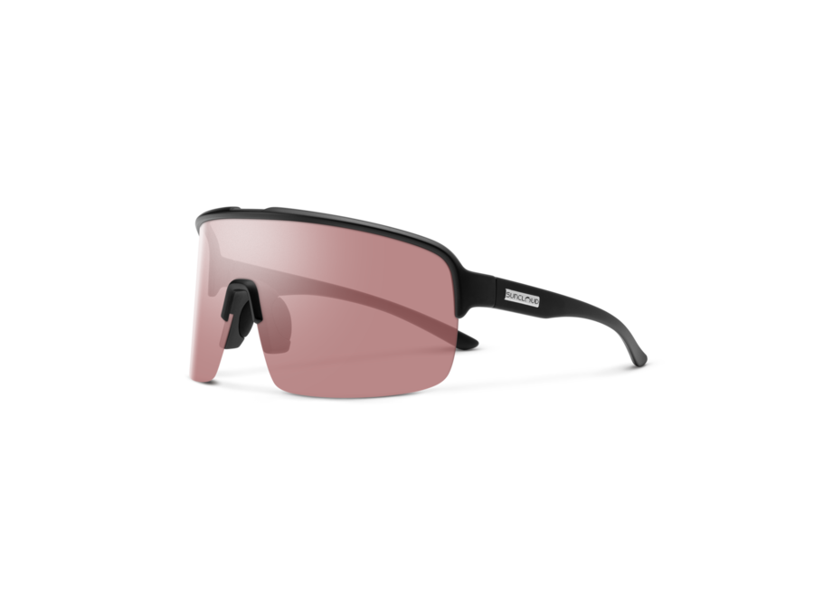 Suncloud Amplify Matte Black Polarized Low Light Rose Sunglasses