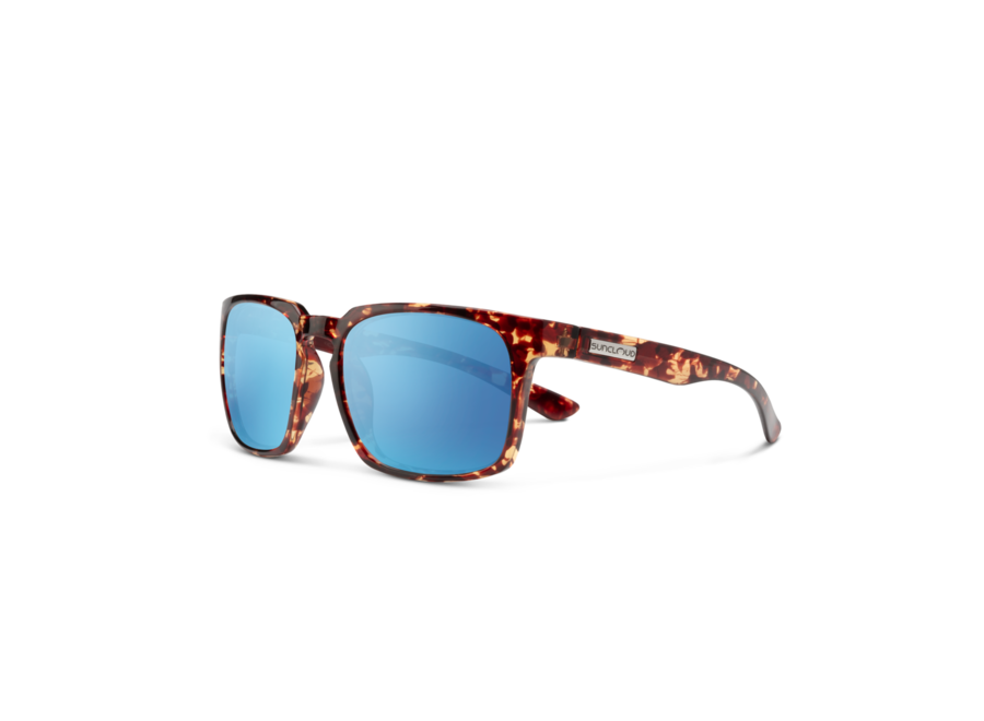 Suncloud Hundo Tortoise Polarized Aqua Mirror Sunglasses