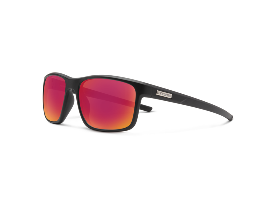 Suncloud Respek Matte Black Polar Red Mirror Sunglasses