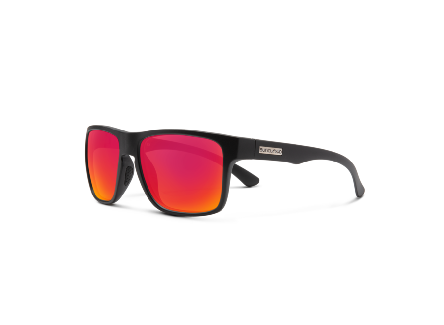 Suncloud Optics Rambler Matte Black Polarized Red Mirror Sunglasses