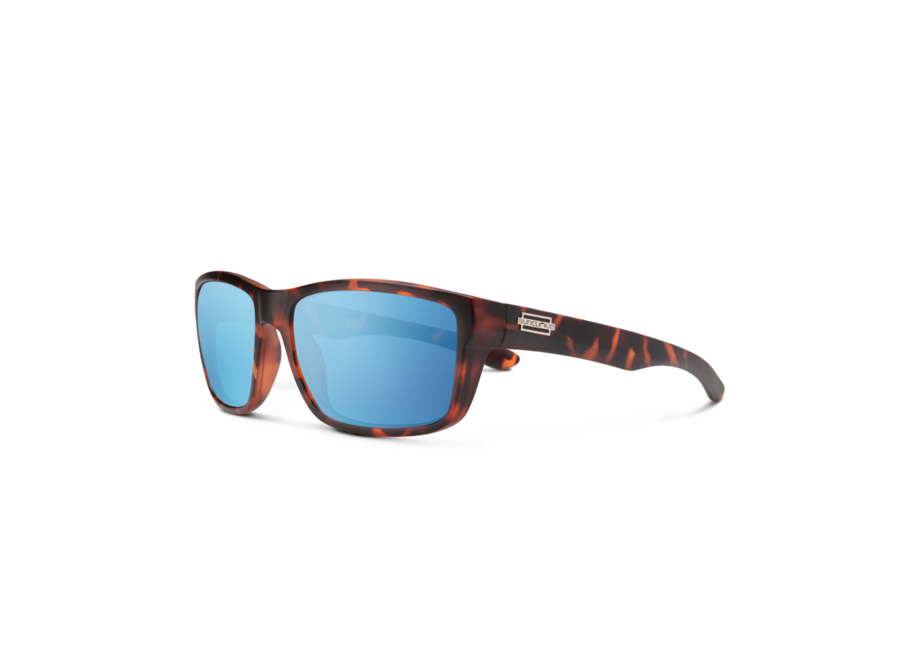 Suncloud Mayor Matte Tortoise Frame Polarized Aqua Mirror Lens Sunglasses