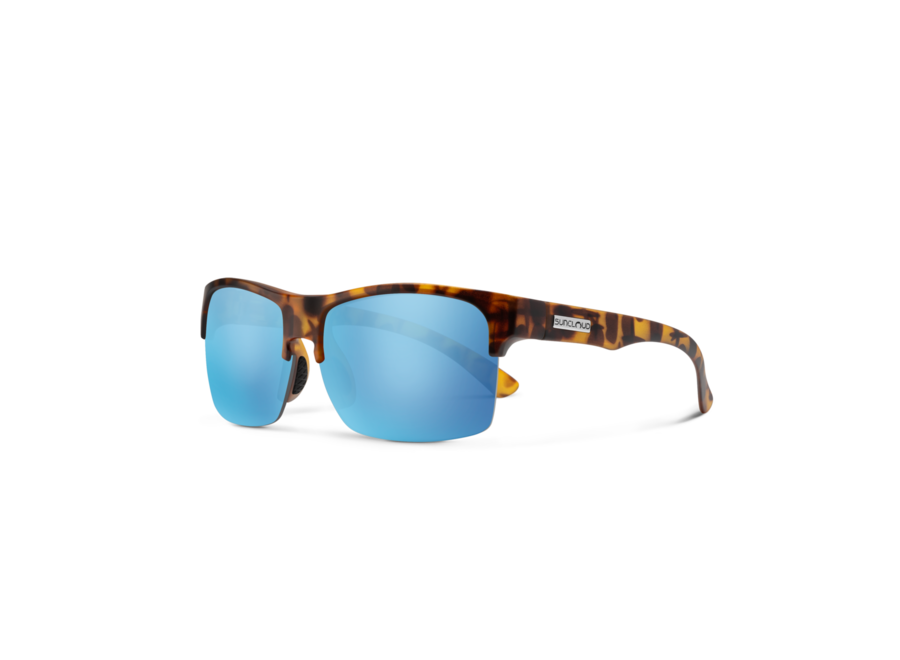 Suncloud Rambler Lite Matte Tortoise Polarized Aqua Mirror Sunglasses