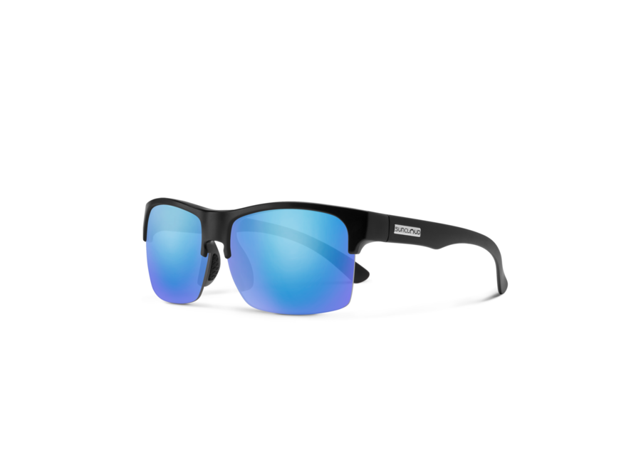 Suncloud Rambler Lite Matte Black Polarized Blue Mirror Sunglasses