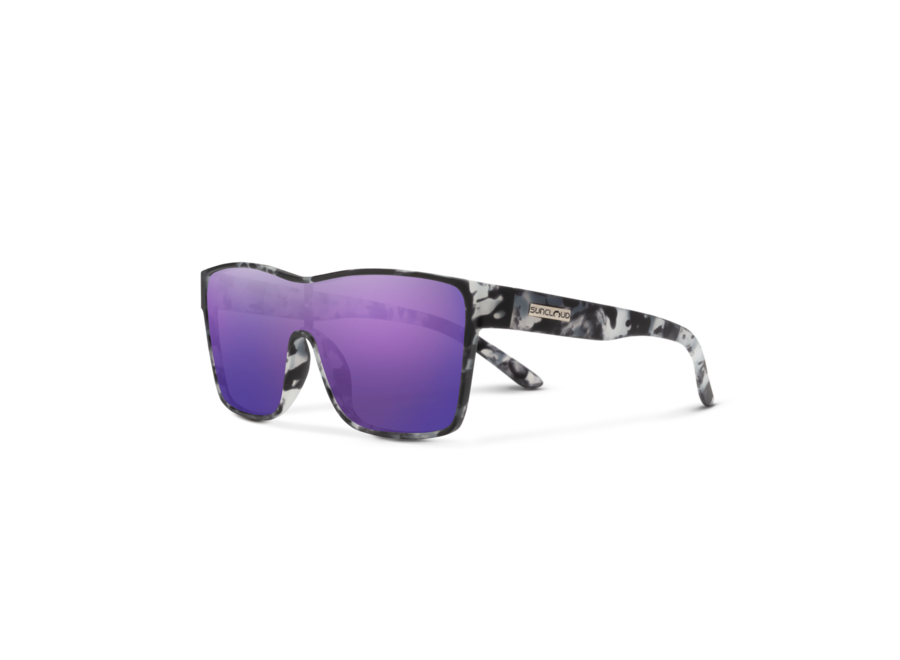 Suncloud Biff Matte Ice Tortoise Polarized Purple Mirror Sunglasses