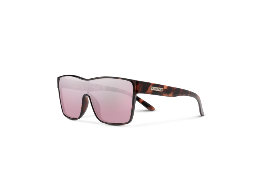 Suncloud Biff Tortoise Polarized Pink Gold Mirror Sunglasses