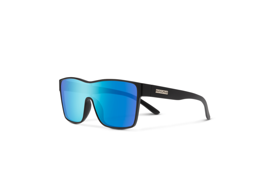 Suncloud Biff Matte Black Polarized Blue Mirror Sunglasses