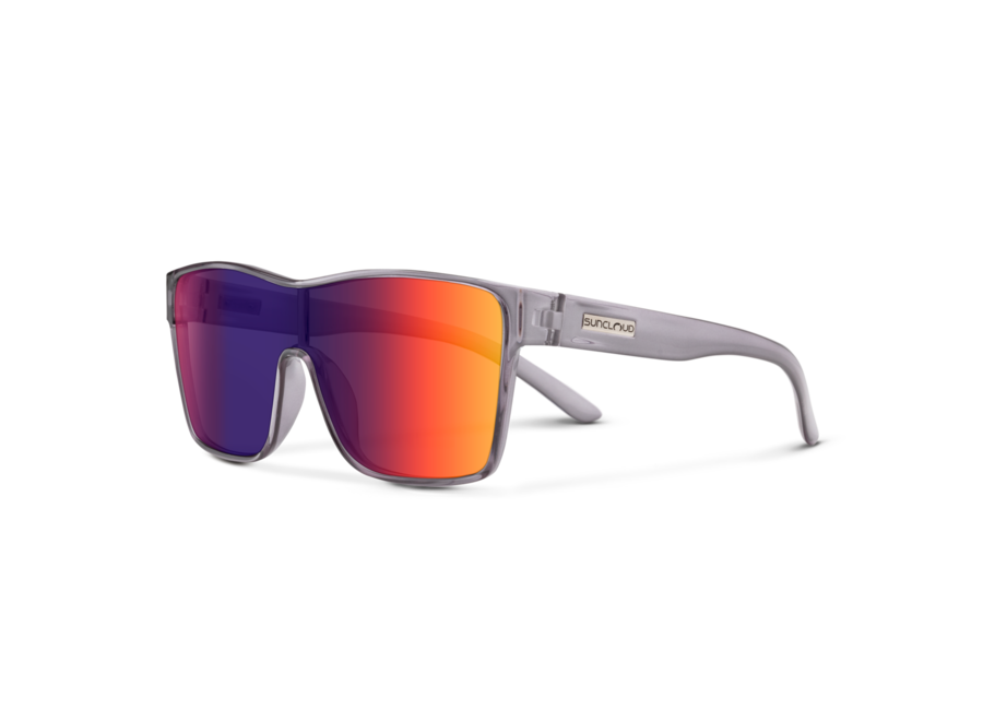 Suncloud Optics Biff Transparent Gray Polarized Plasma Mirror Sunglasses