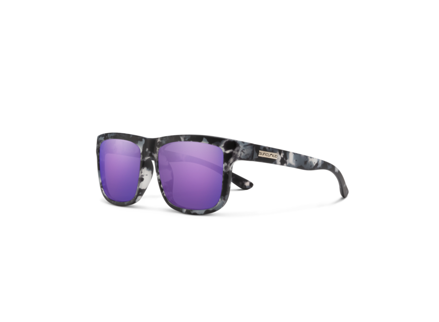 Suncloud Quiver Matte Ice Tortoise Polarized Purple Mirror Sunglasses