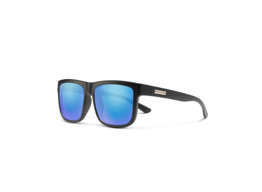 Suncloud Quiver Matte Black Polarized Blue Mirror Sunglasses