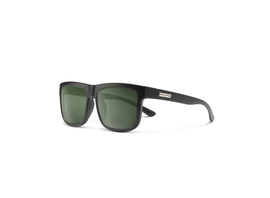 Suncloud Quiver Matte Black Frame Polarized Gray Green Lens Sunglasses