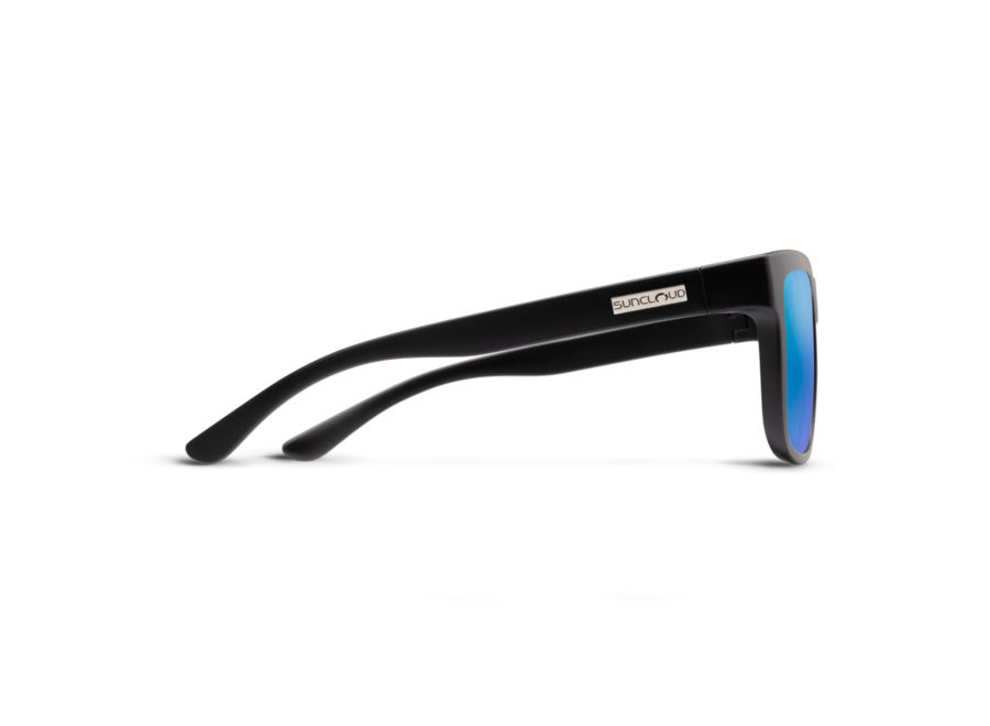 Suncloud Quiver Matte Black Frame Polarized Blue Mirror Lens Sunglasses