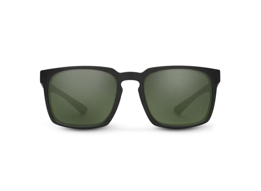 Suncloud Hundo Matte Black Frame Polarized Gray Green Lens Sunglasses