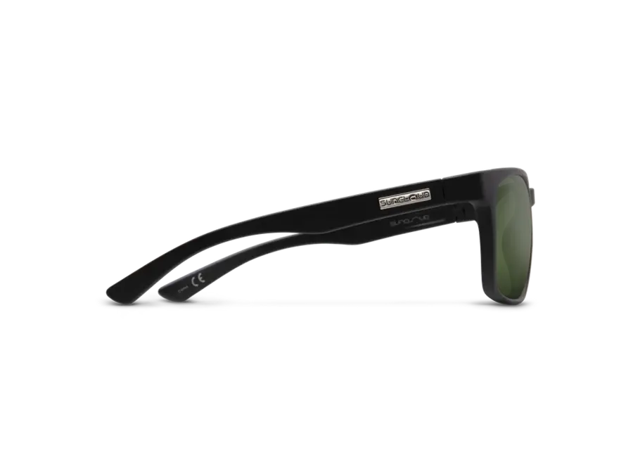 Suncloud Hundo Matte Black Frame Polarized Gray Green Lens Sunglasses