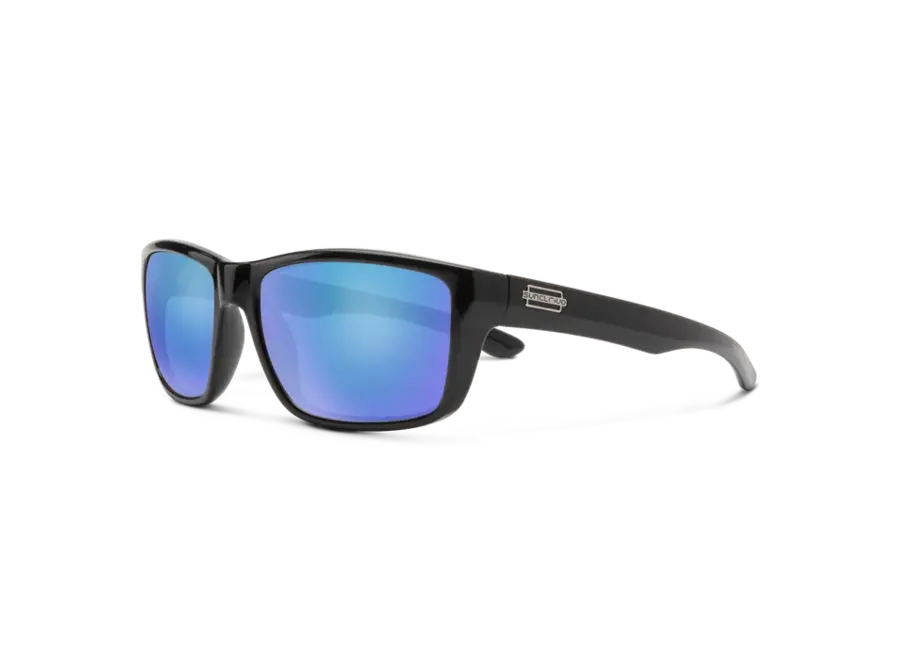 Suncloud Mayor Black Polarized Blue Mirror Sunglasses