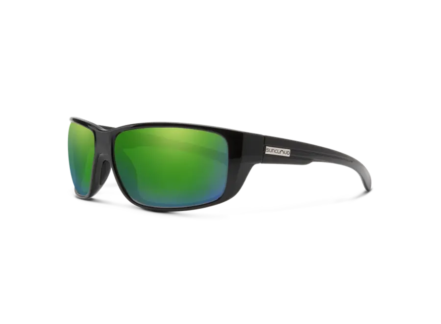 Suncloud Optics Milestone Black Polarized Green Mirror Sunglasses