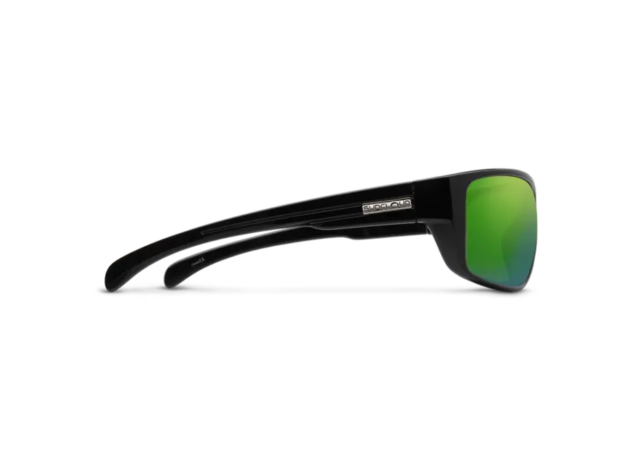 Suncloud Optics Milestone Black Polarized Green Mirror Sunglasses