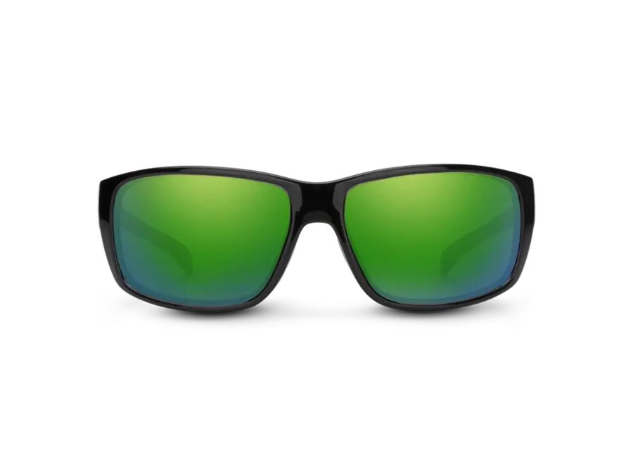 Suncloud Optics Milestone Black Polarized Green Mirror Sunglasses