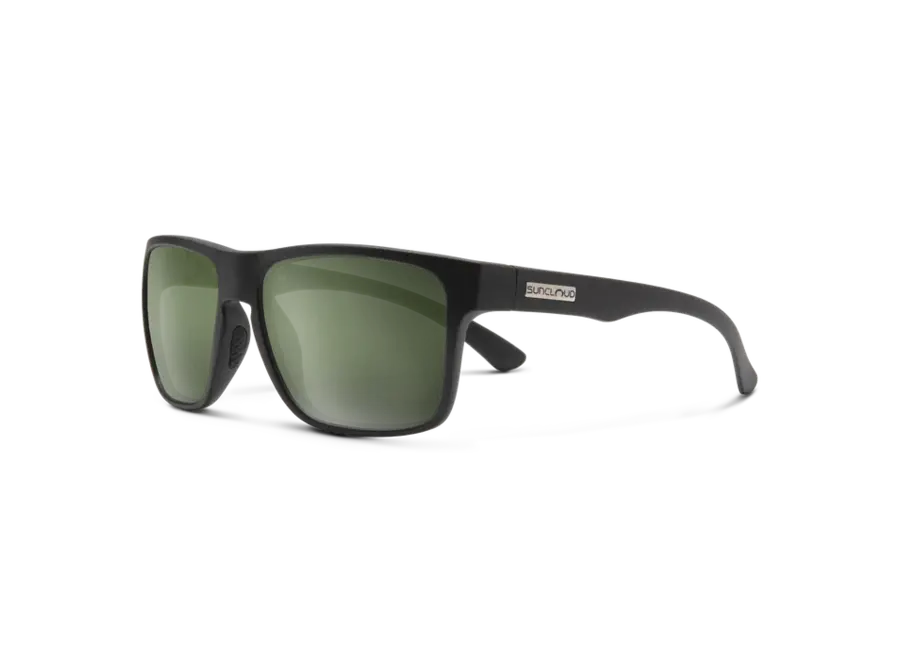Suncloud Rambler Matte Black Polarized Gray Green Sunglasses