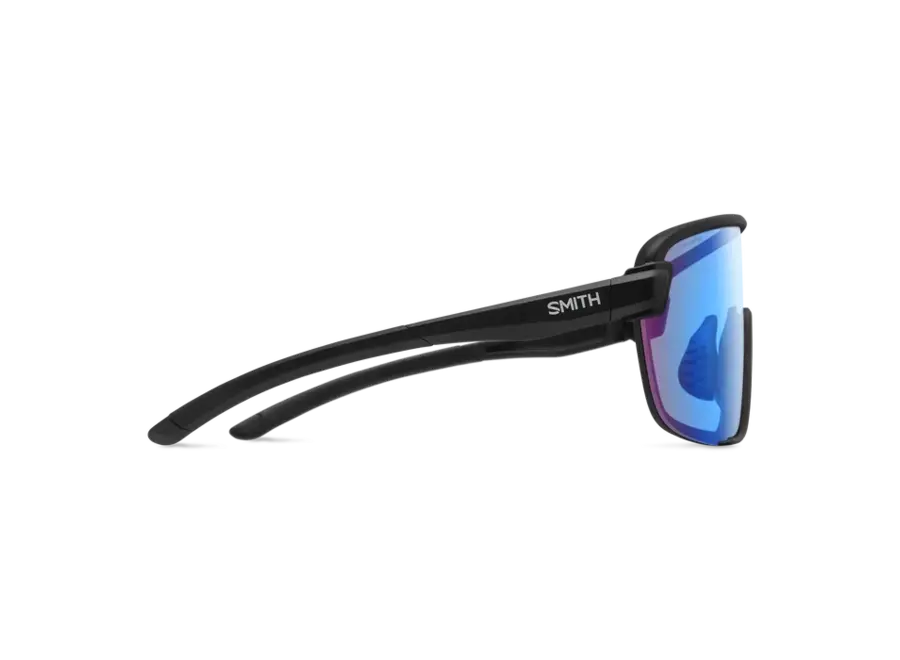 Smith Optics Bobcat Matte Black ChromaPop Low Light Rose Blue Mirror Sunglasses