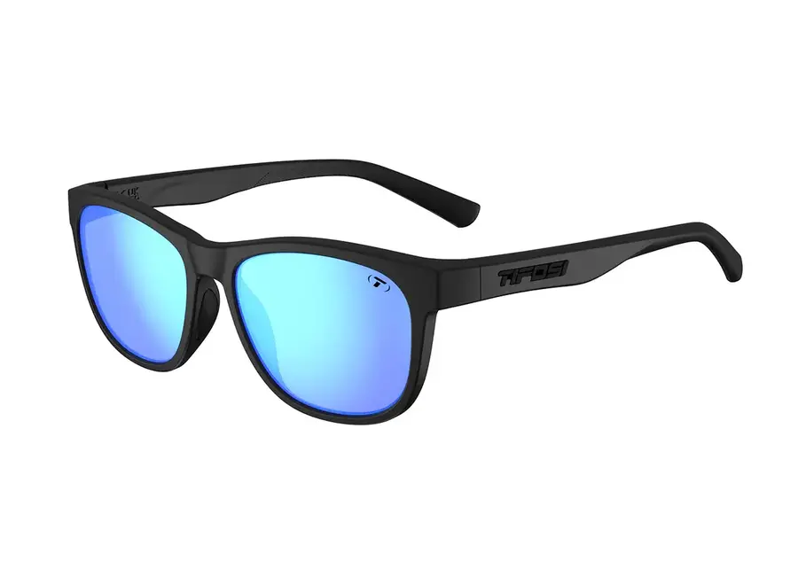 Tifosi Swank BlackOut Sky Blue Mirror Polarized Sunglasses