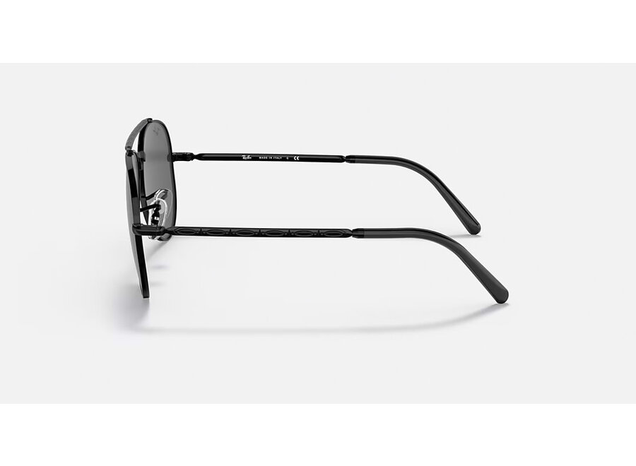 Ray-Ban New Aviator Black Frame Dark Grey Lens Sunglasses