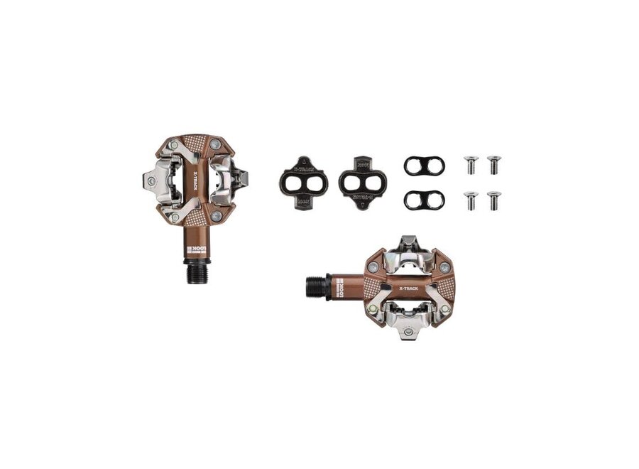 LOOK X-TRACK Pedals - Dual Sided Clipless, Chromoly,  9/16", Gravel Edition
