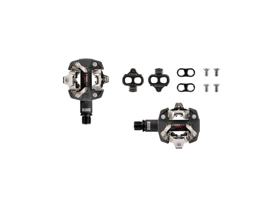 LOOK X-TRACK RACE CARBON Pedals - Dual Sided Clipless, Chromoly, 9/16", Black