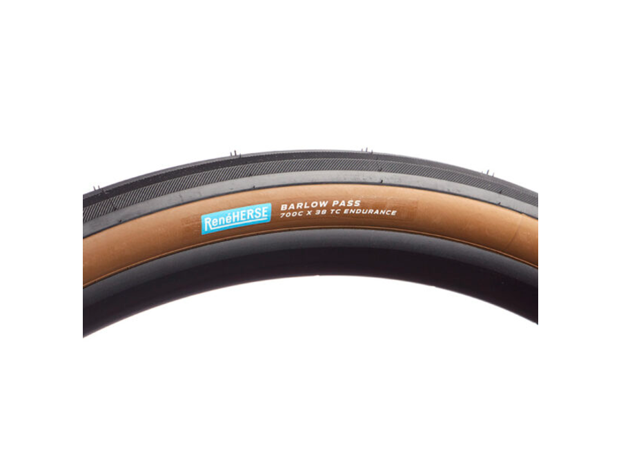 Rene Herse Barlow Pass Endurance TC Gravel Tire 700c x 38 Dark Tan Sidewall
