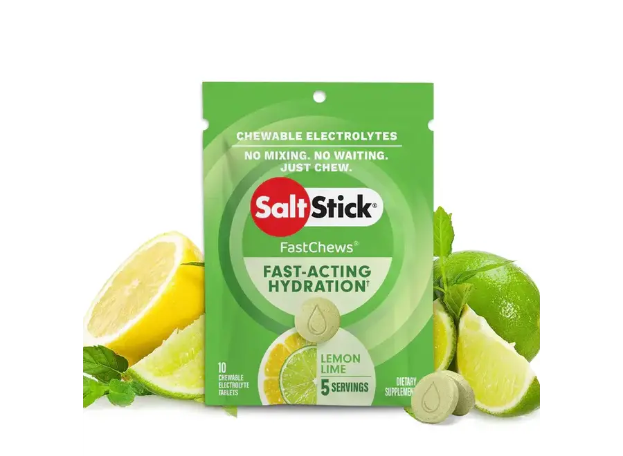 SaltStick Fastchews Chewable Electrolyte Tablets - 10 Tablets Lemon Lime