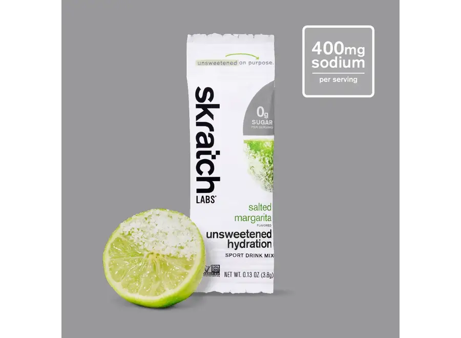 Skratch Labs Unsweetened Sports Drink Mix Single Serving Salted Margarita