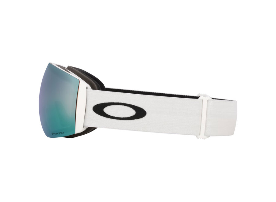 Oakley Flight Deck Pro L Goggles Matte White Strap Prizm Sapphire Iridium Lenses