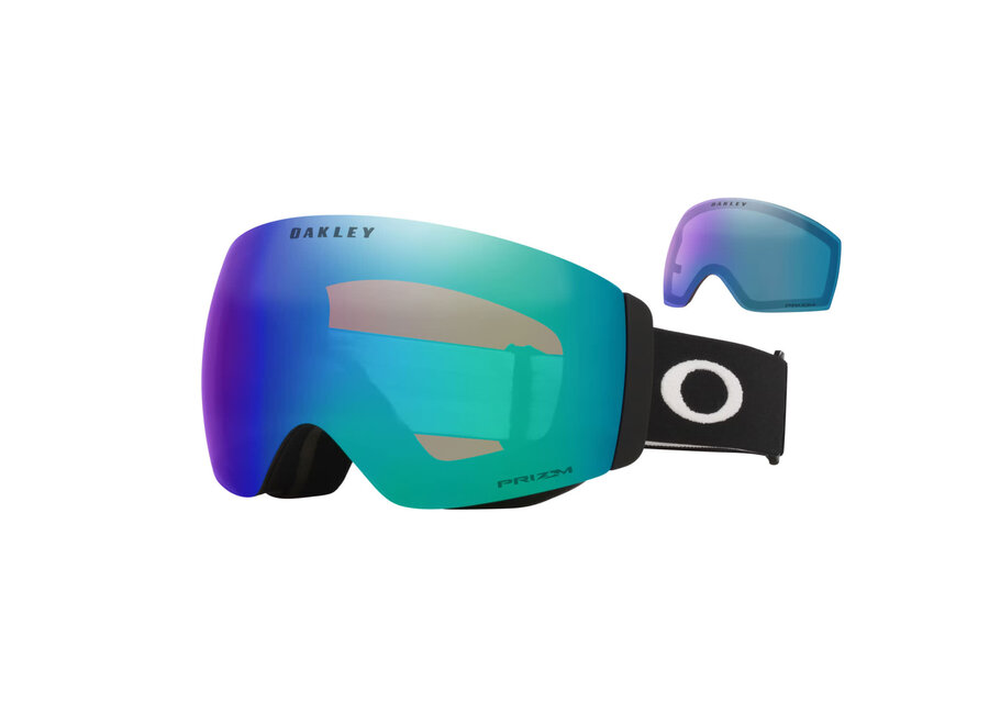 Oakley Flight Deck Pro M Goggles Matte Black Strap Prizm Snow Argon Iridium Lenses