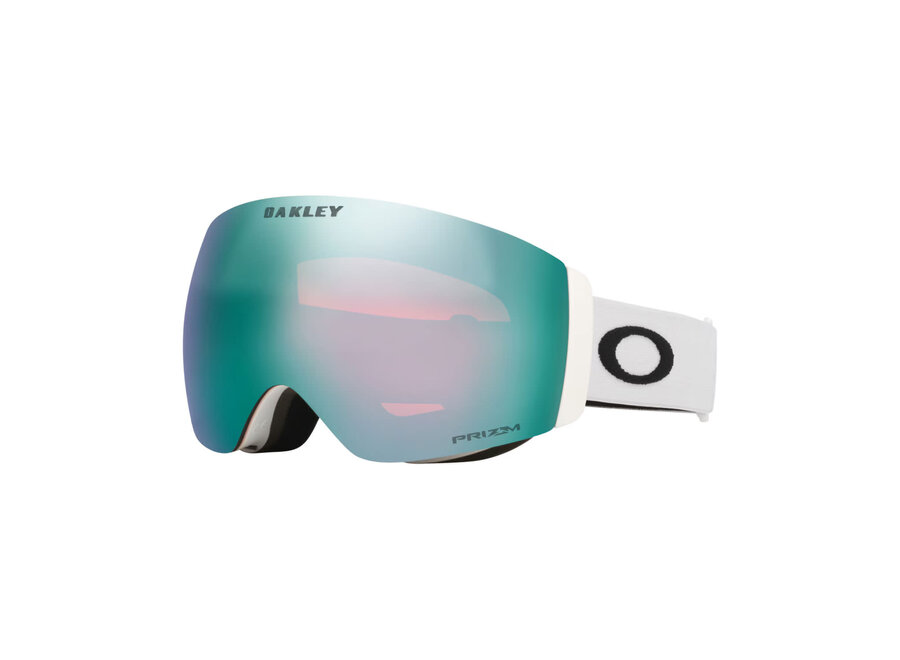 Oakley Flight Deck Pro M Goggles Matte White Strap Prizm Snow Sapphire Iridium Lenses