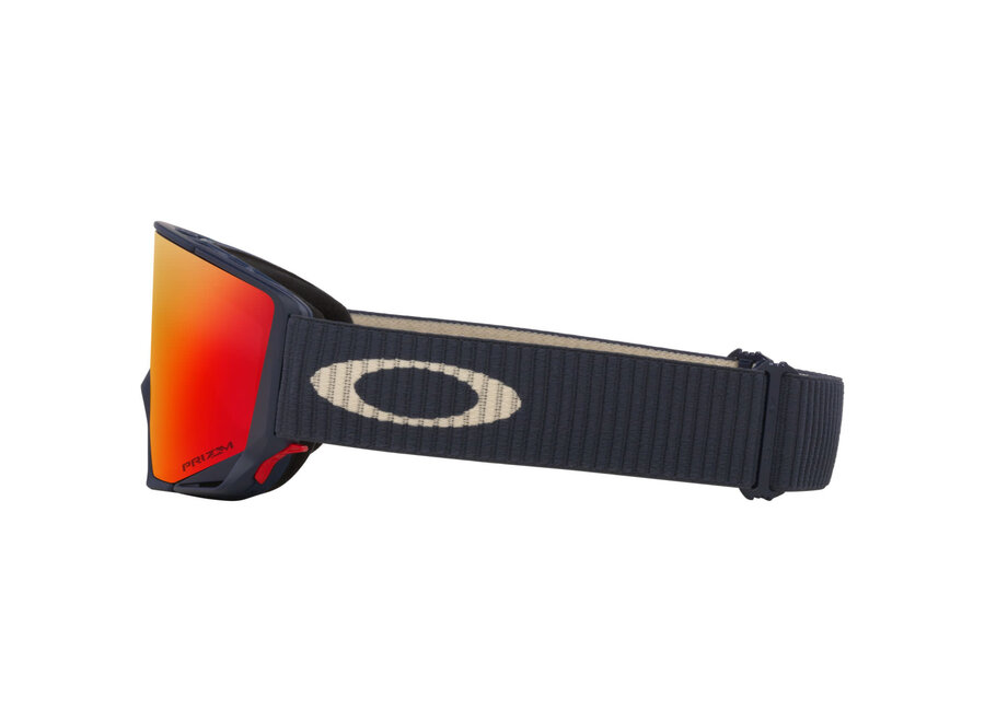 Oakley Flow Scape L Goggles India Ink Corduroy Strap Prizm Snow Torch Iridium Lenses