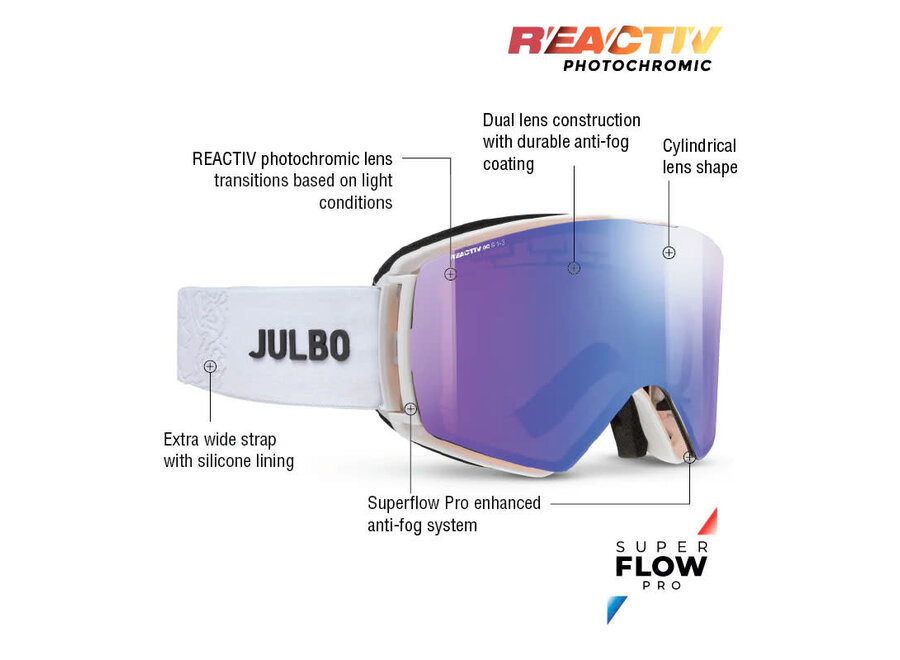 Julbo Launcher White - LTD Tim McChesney REACTIV 1-3 Glare Control Goggles