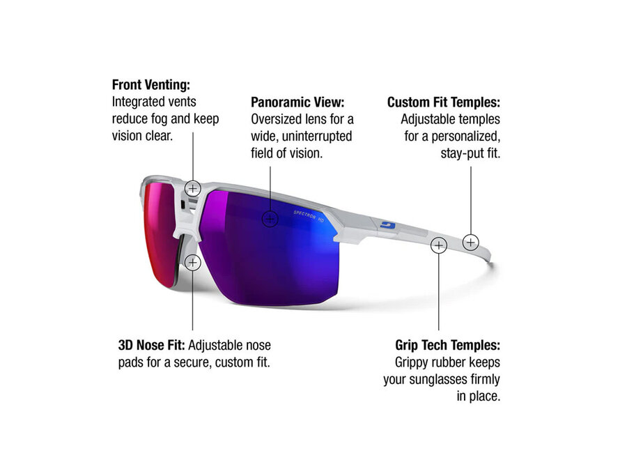 Julbo Liry Light Gray Shiny Gray Frame Spectron 3 HD Lens Sunglasses