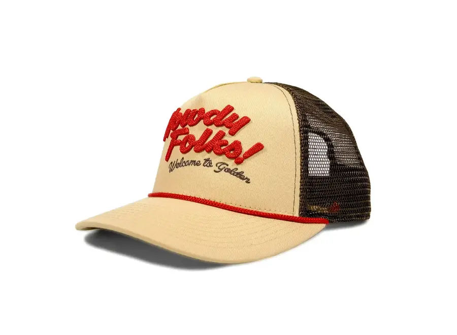 YoColorado Hat Howdy Golden Tan Trucker