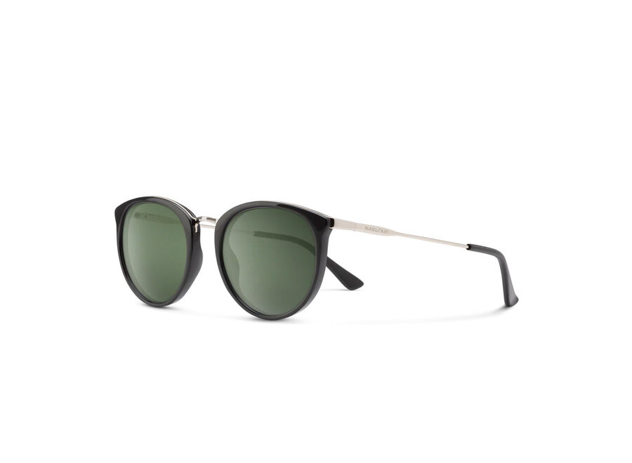 Suncloud Dana Black Frame Polarized Gray Green Lens Sunglasses
