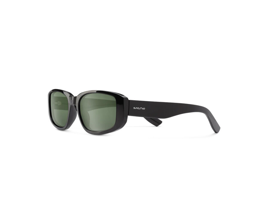 Suncloud Lane Black Frame Polarized Gray Green Lens Sunglasses